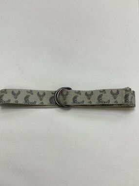 Affliction Wing Grey Beige Canvas Loop Belt Sz 10